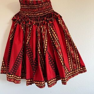 Elegant Red Patterned Skirt